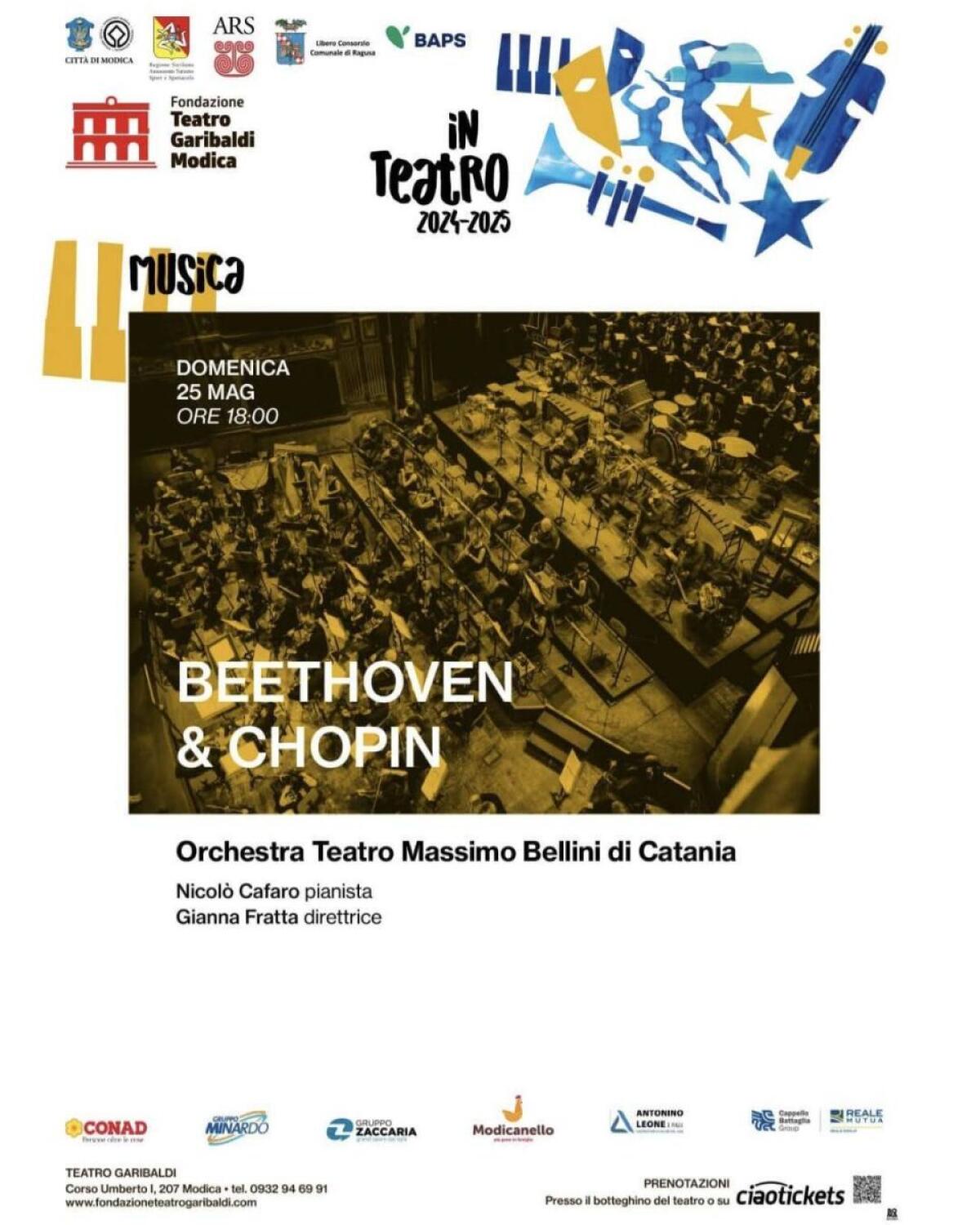 Un viaggio musicale da Catania a Modica: il Teatro Massimo Bellini Catania presenta Chopin e Beethoven -