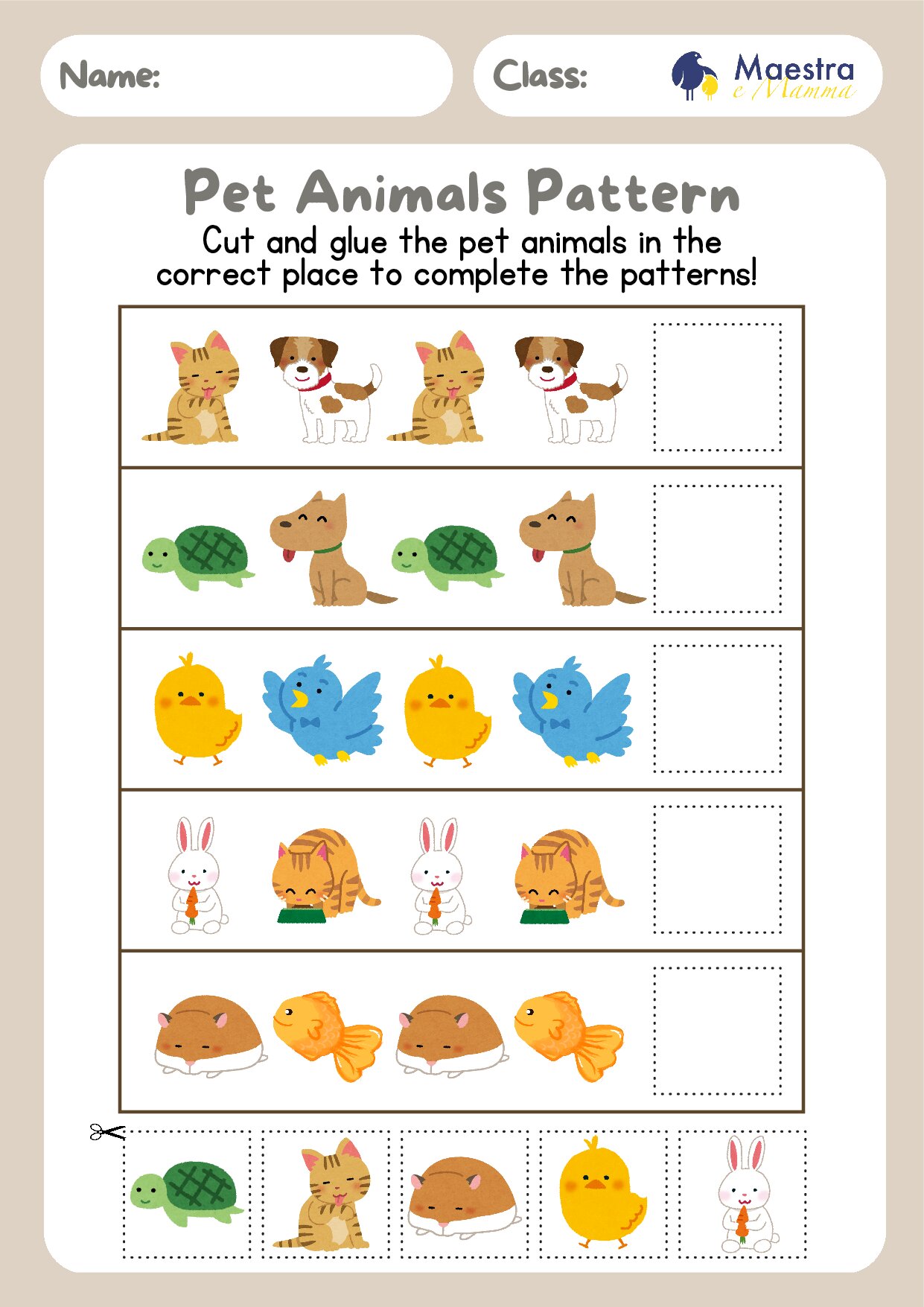 Scheda di inglese cut and glue [3 MB]