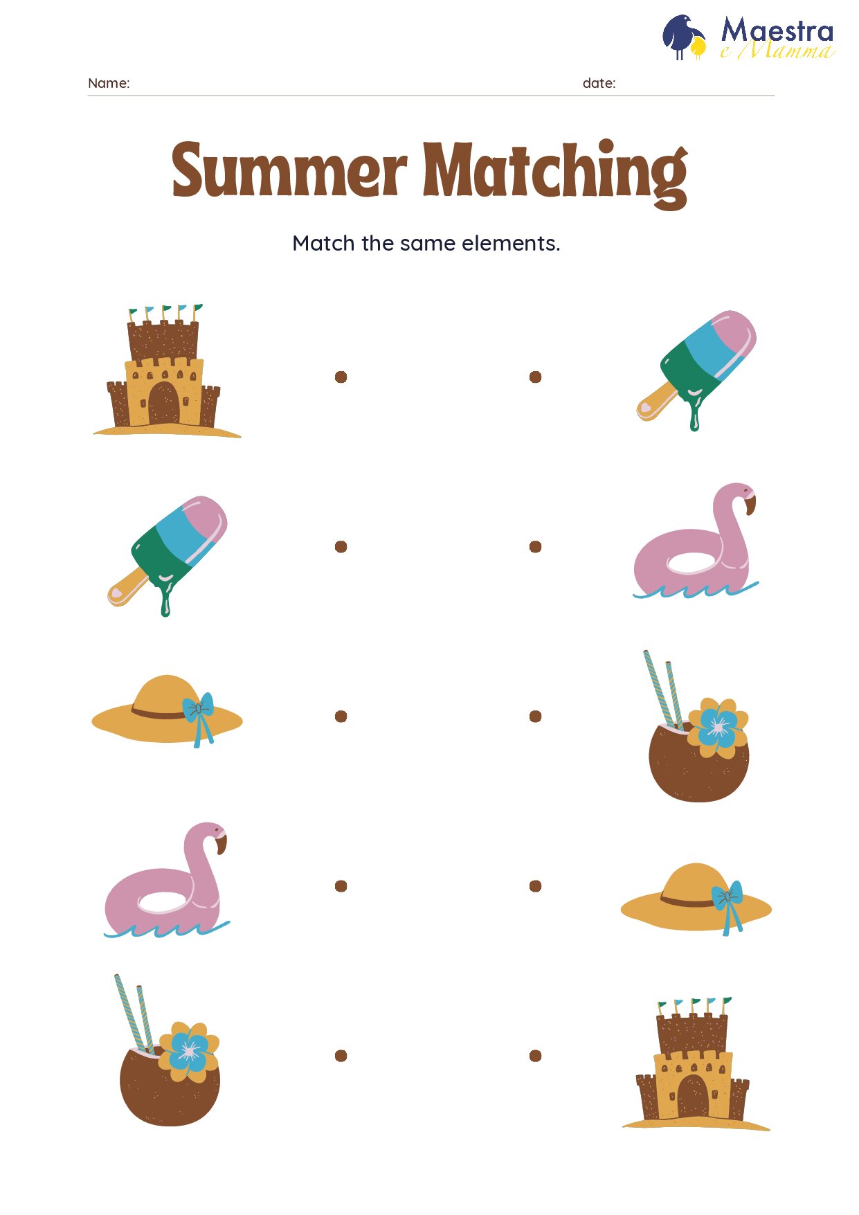 Scheda di inglese summer matching [330 KB]