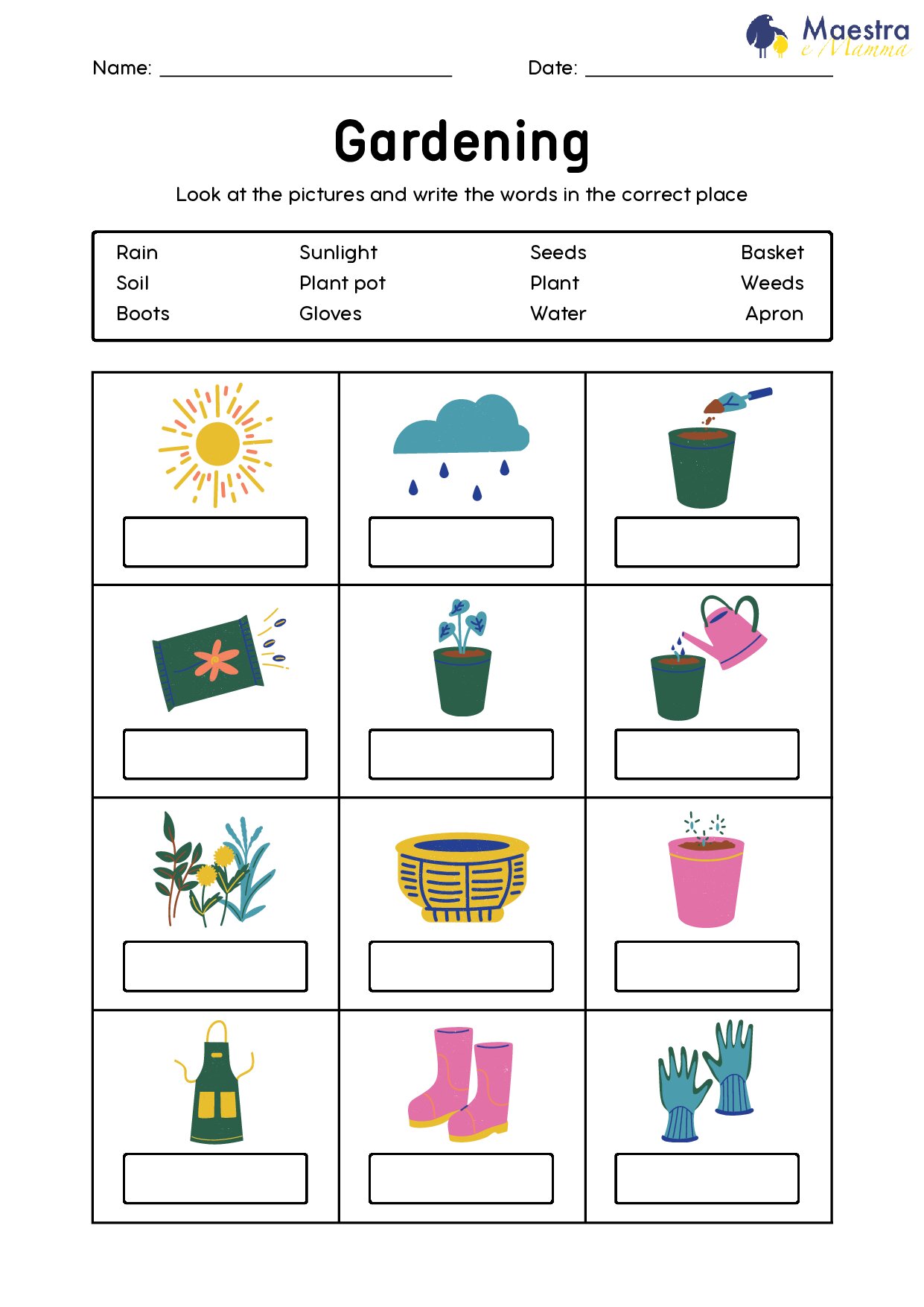 Scheda di inglese gardening [3 MB]