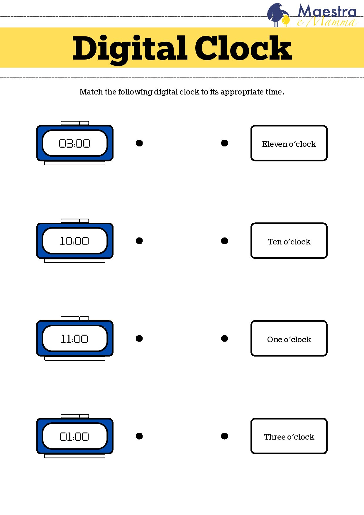 Scheda di inglese digital clock [87 KB]