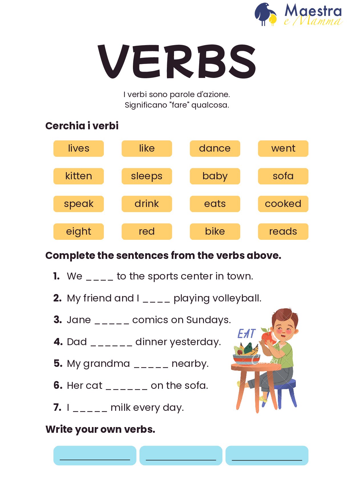 Scheda di inglese sui verbi [149 KB]