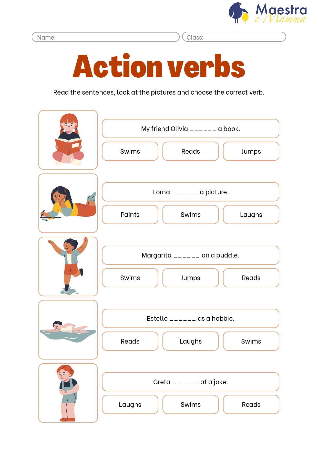 Verbi d'azione in inglese [118 KB]