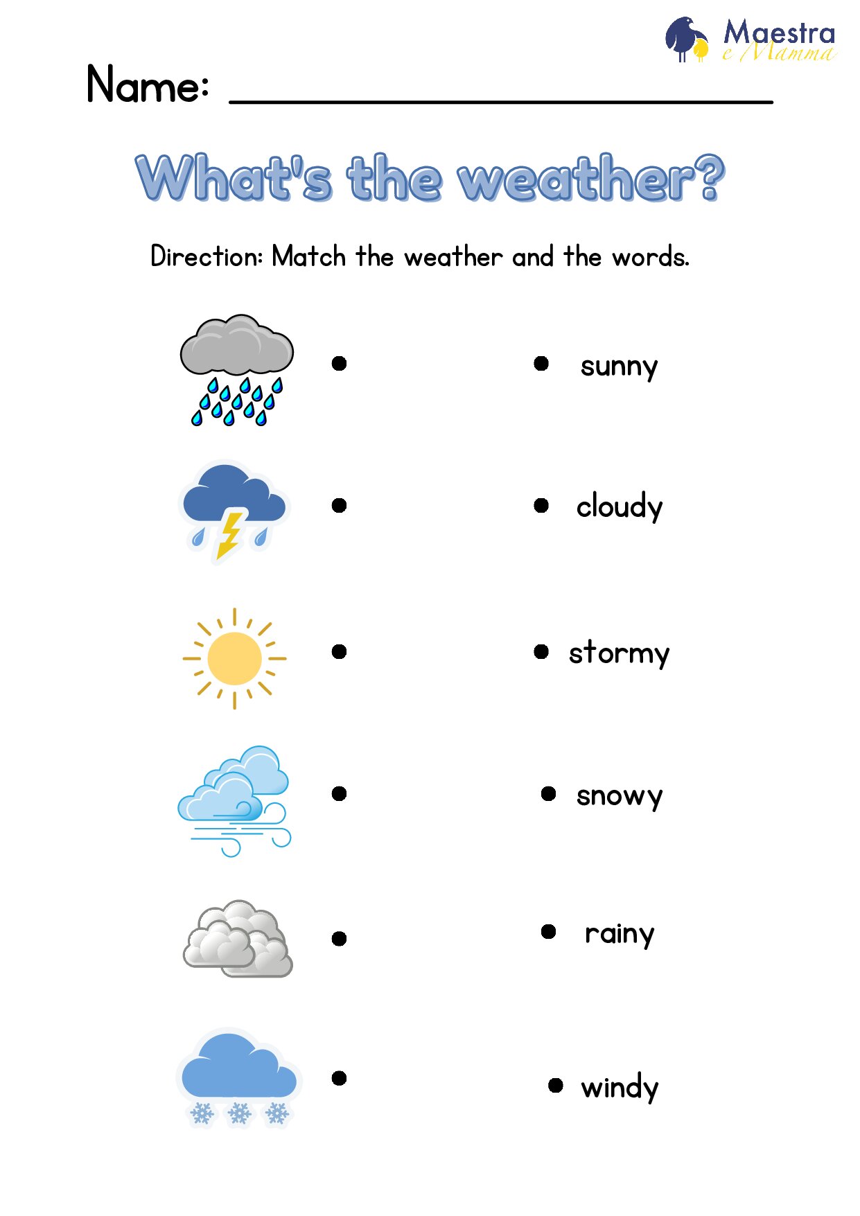 Scheda di inglese sul meteo [151 KB]