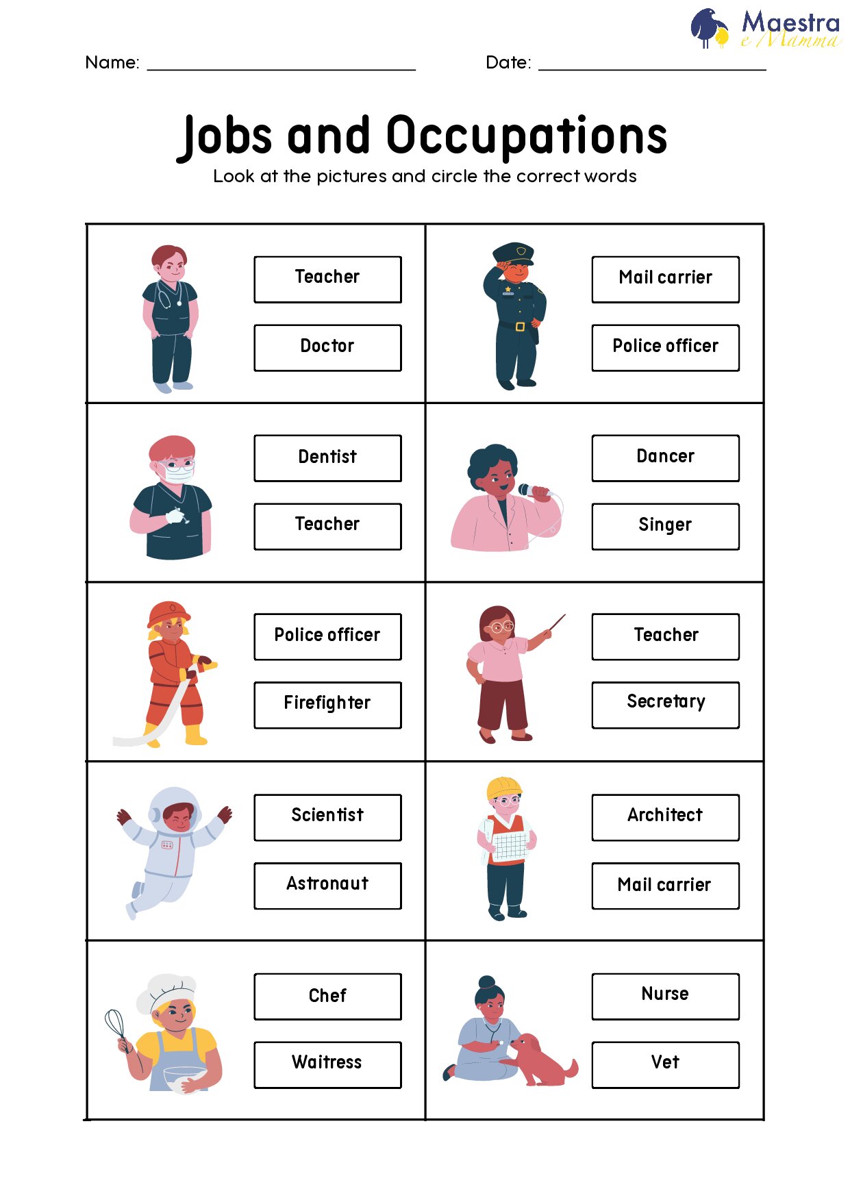 Scheda di inglese jobs and occupations [252 KB]