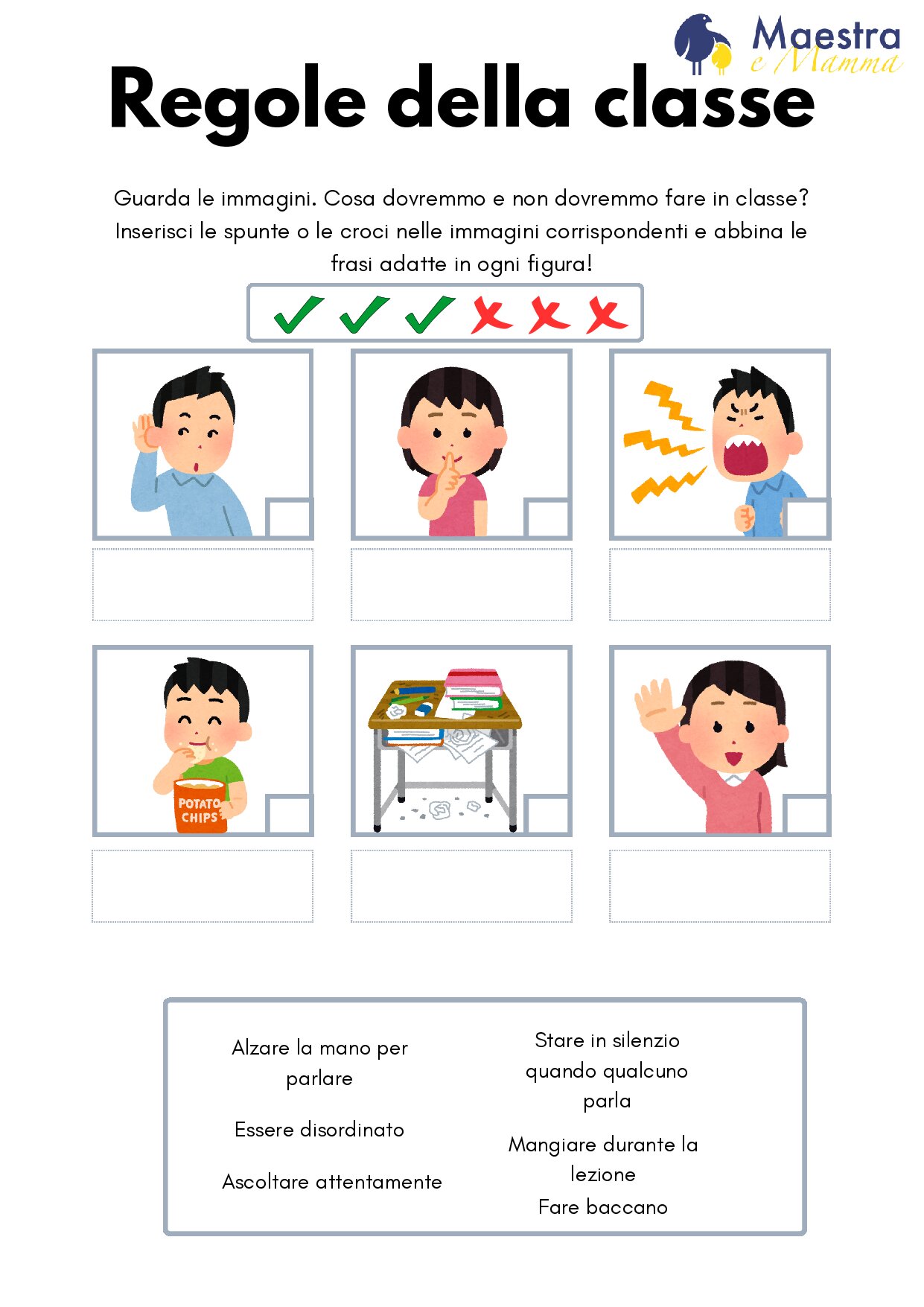 Scheda didattica regole della classe [1 MB]
