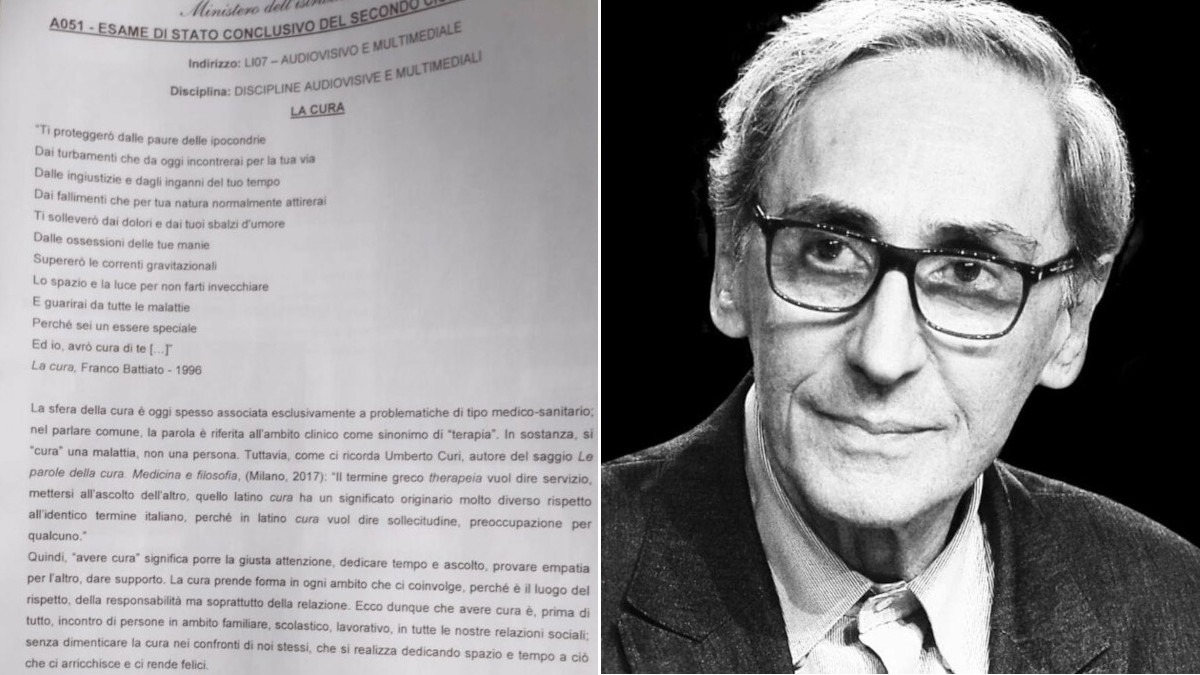 Maturità 2025: "La cura" di Franco Battiato protagonista della seconda prova - 