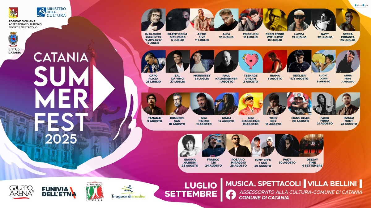 Catania Summer Fest 2025: oltre 200 eventi nell'estate etnea -