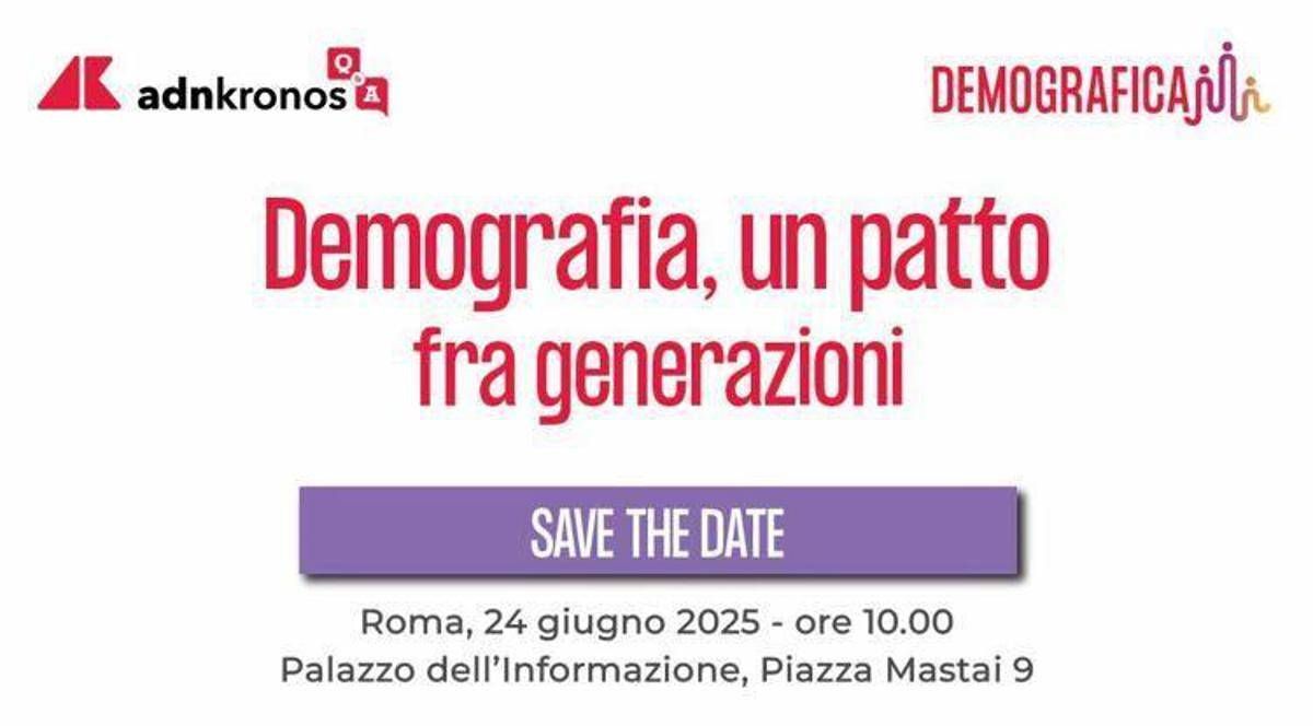 Adnkronos Q&A, 'Demografia, un patto fra generazioni': l'evento il 24 giugno -
