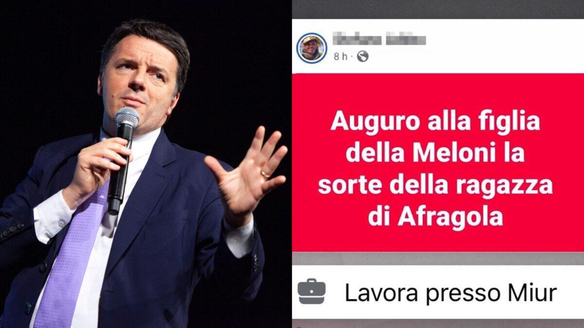 Professore minaccia la figlia di Meloni: la reazione di Renzi che lascia tutti senza parole | È giusto licenziarlo? -