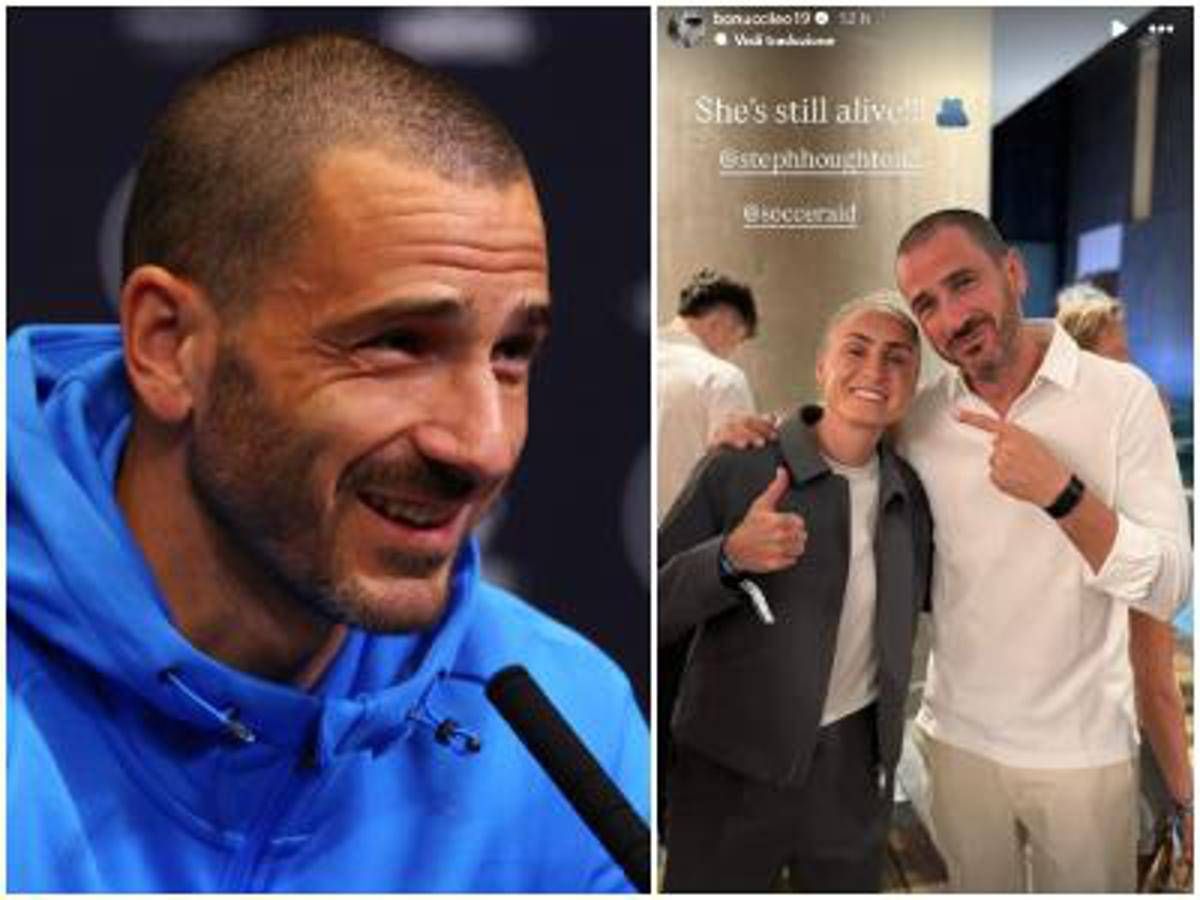 Bonucci, scivolata dura su una calciatrice. Poi rassicura: "È ancora viva" - Video -