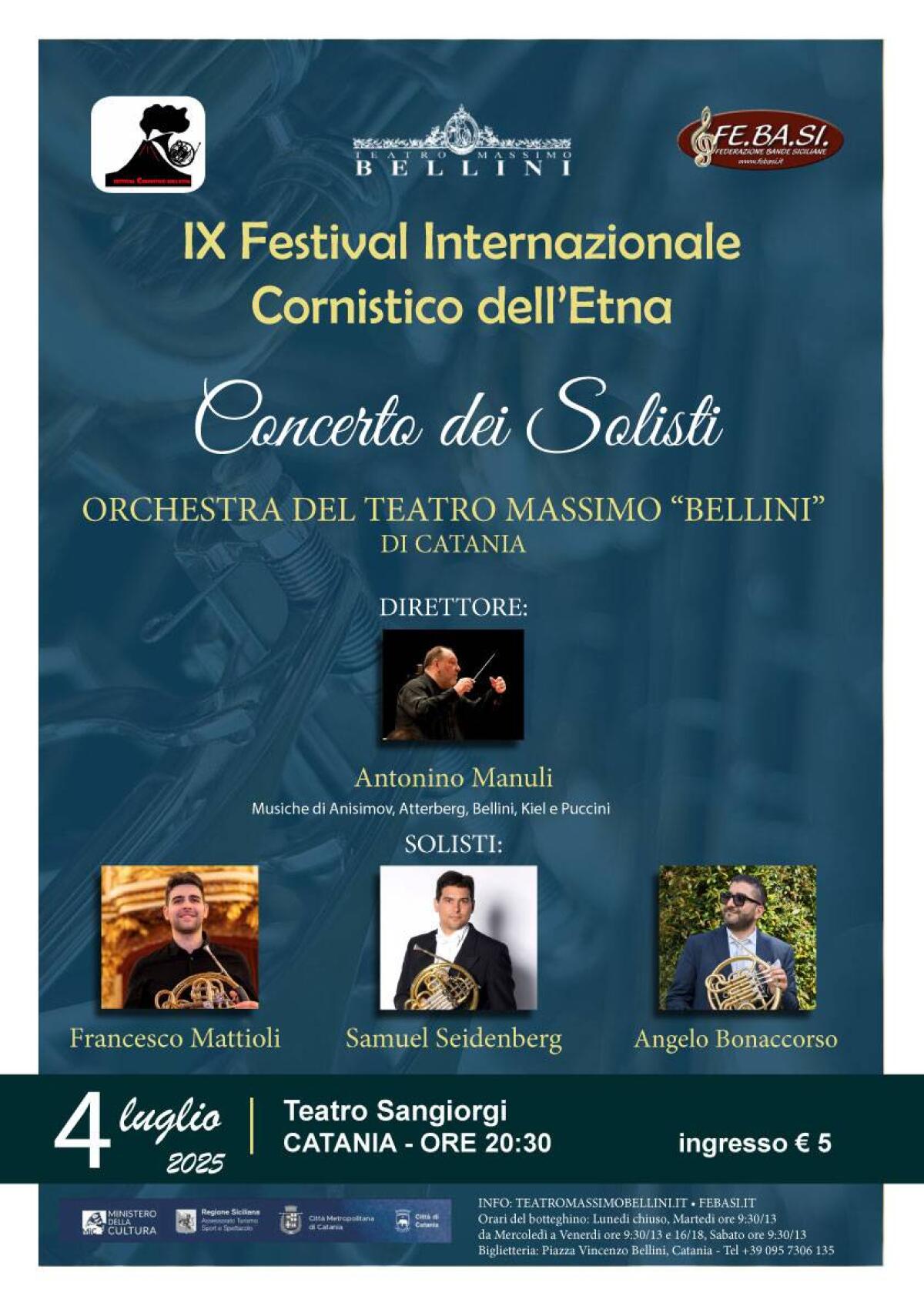 Un viaggio musicale imperdibile: l'Orchestra del Teatro Massimo Bellini Catania in concerto al IX Festival Internazionale Cornistico dell’Etna -