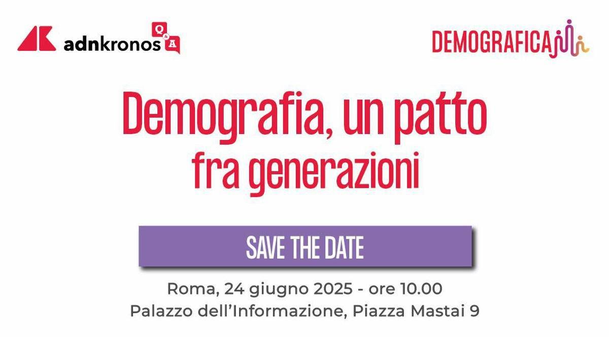 'Demografia, un patto fra generazioni', il 24 giugno l'evento Adnkronos Q&A - 
