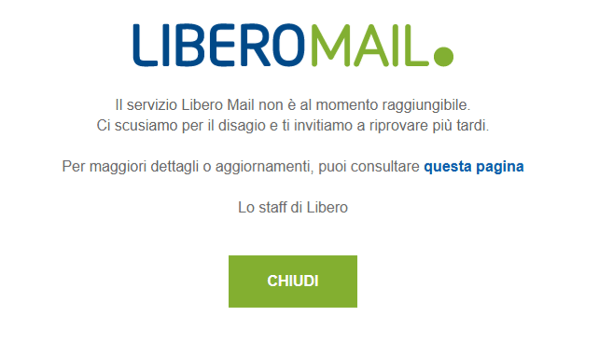 Libero mail in down, problemi con la posta elettronica: gli aggiornamenti - 
