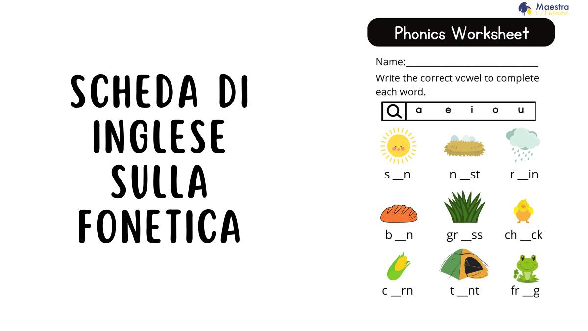 Scheda di inglese sulla fonetica - 