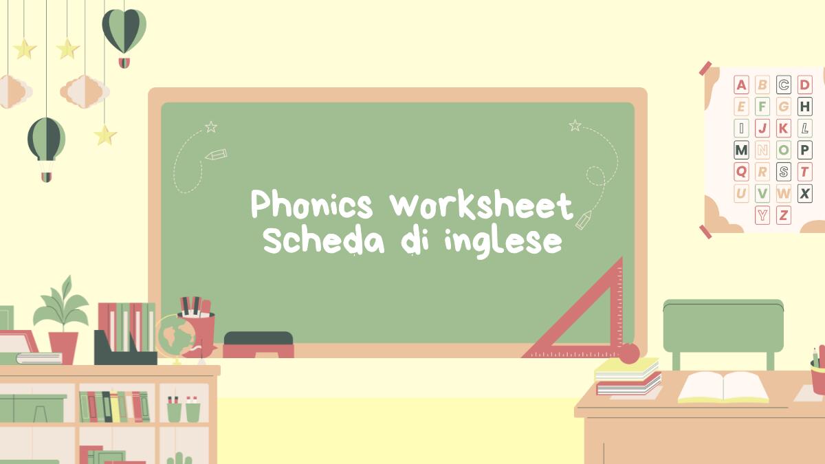 Phonics Worksheet: imparare le vocali con immagini divertenti - 