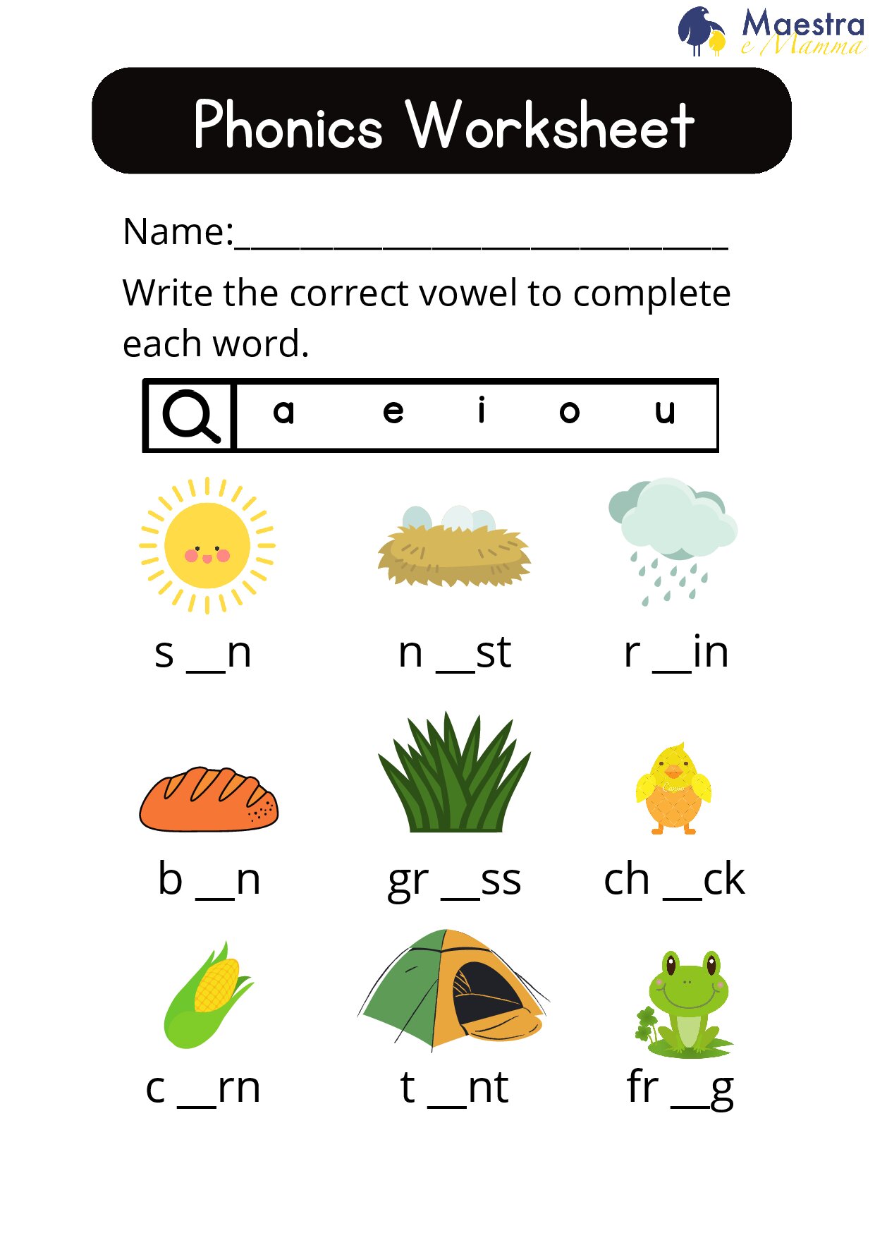 Phonics Worksheet [479 KB]