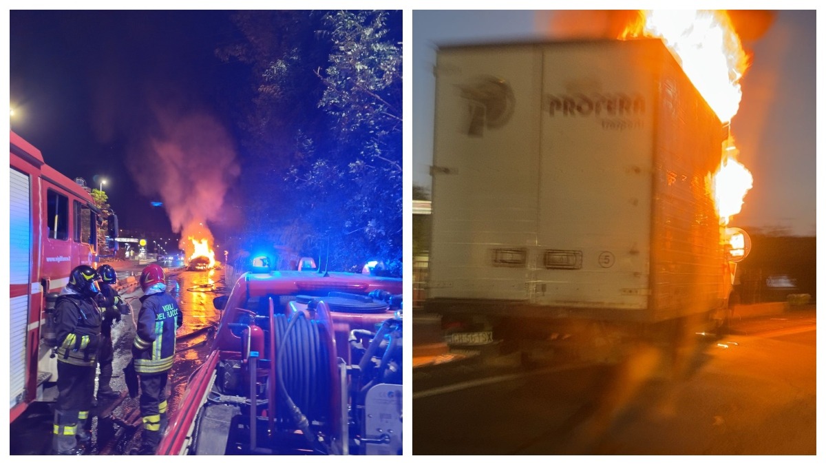 Incendio a Gravina di Catania: tensione per furgone in fiamme - Credit foto Massimiliano Giammusso