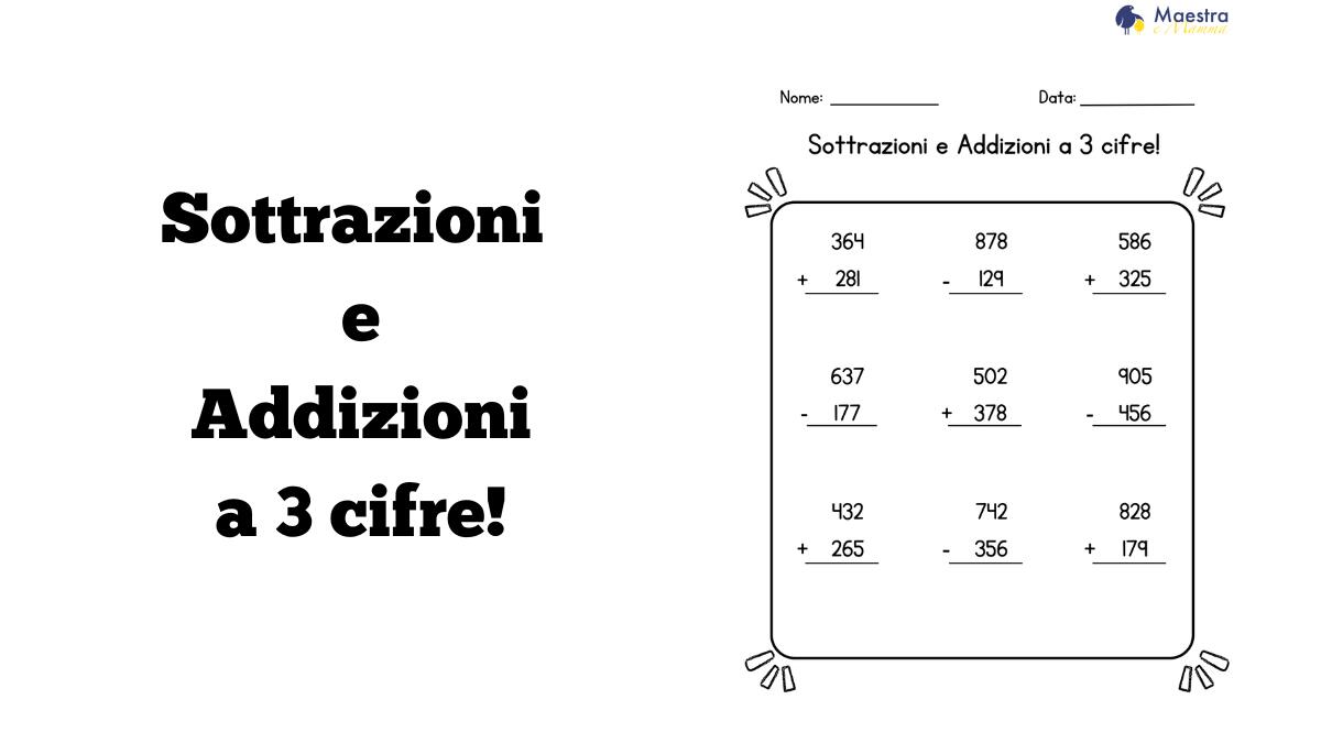 Esercizi di Addizioni e Sottrazioni a 3 Cifre - 