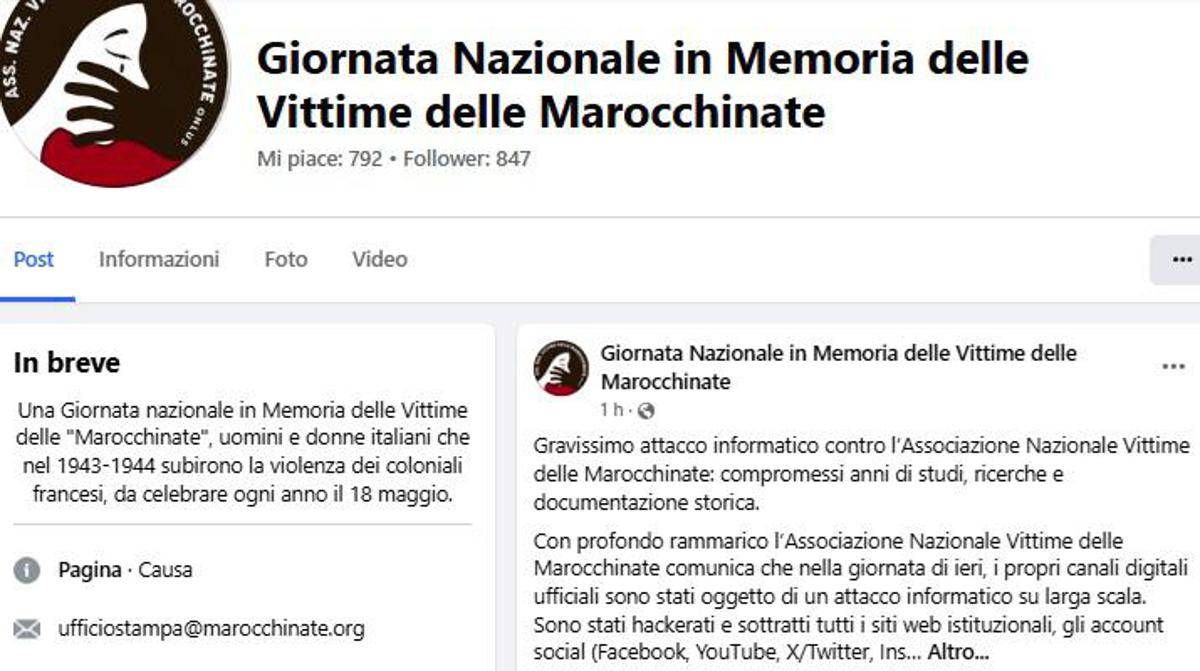 Marocchinate, Associazione nazionale vittime: "Colpiti da attacco informatico, cancellati anni di ricerche" -