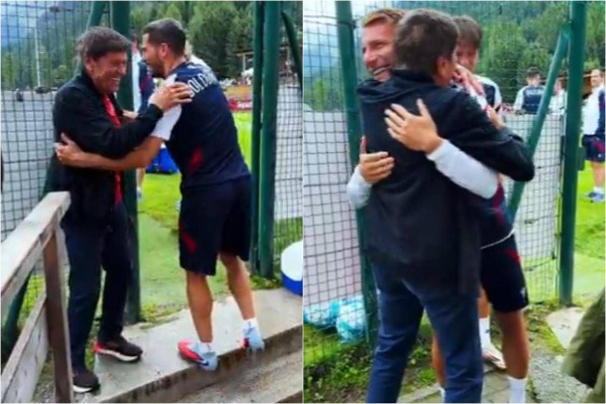 Canta con Orsolini, abbraccia Immobile: lo show di Gianni Morandi con il Bologna -