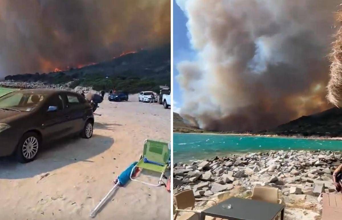 Villasimius, incendio oggi minaccia spiaggia: bagnanti in fuga -