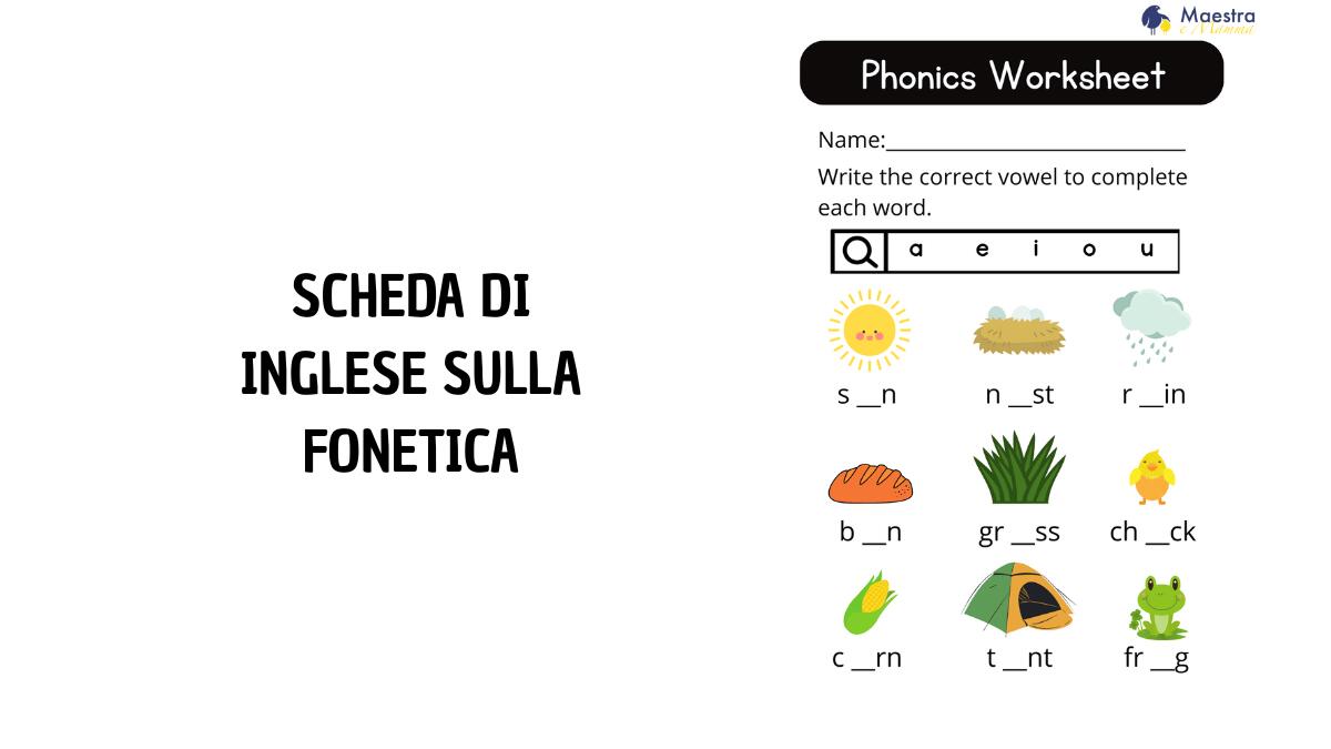 Impara le vocali in inglese con la scheda “Phonics Worksheet” - 
