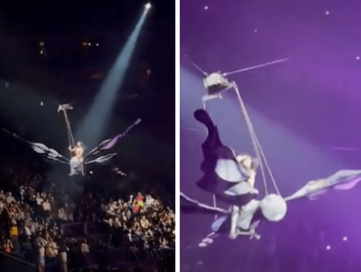 Katy Perry, incidente durante il concerto: la cantante perde l'equilibrio mentre vola sul pubblico - 