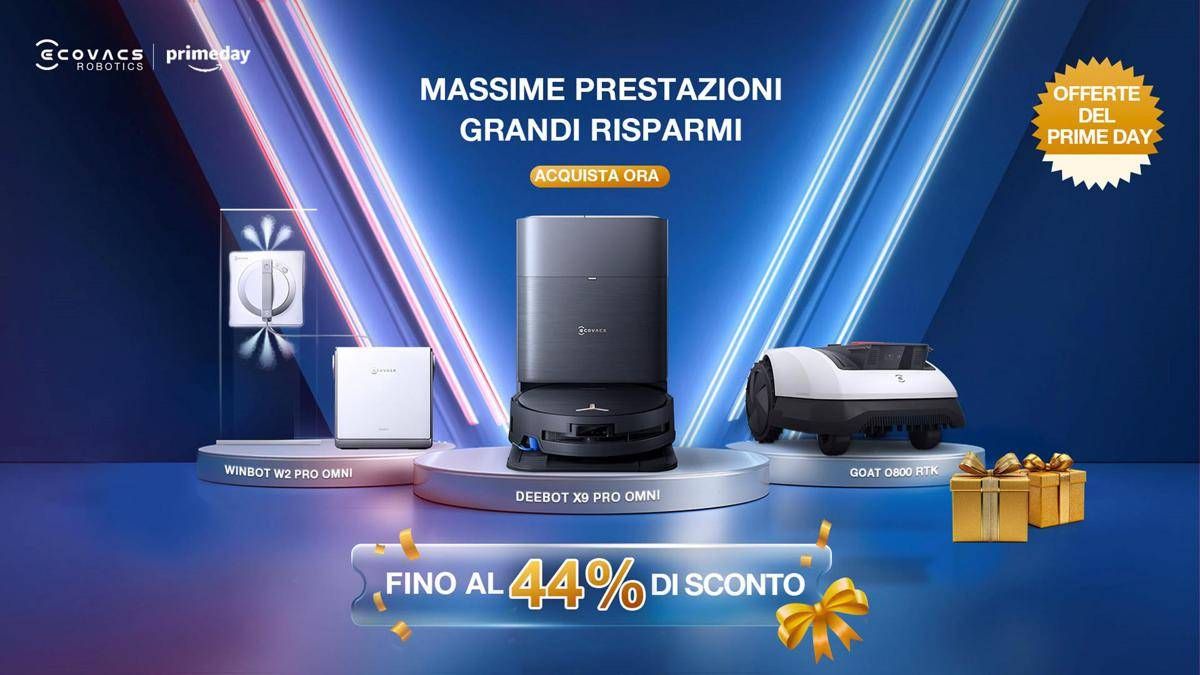 Amazon Prime Day 2025: Ecovacs gioca d'anticipo con sconti fino al 44% sui robot per la pulizia domestica - 