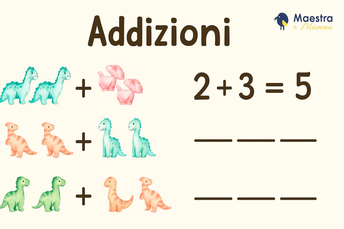 Scheda didattica: Addizioni con i dinosauri - 