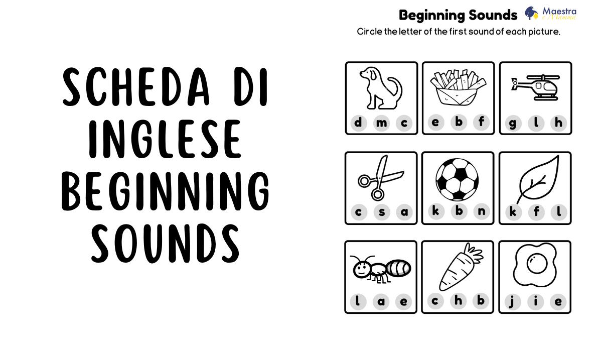 Scheda di inglese Beginning Sounds – Come iniziano queste parole? - 