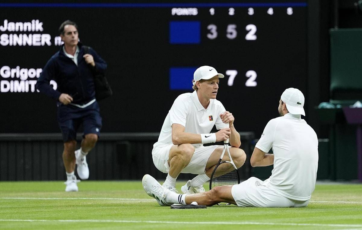 Wimbledon, Sinner ai quarti: Dimitrov prima domina, poi si ritira -