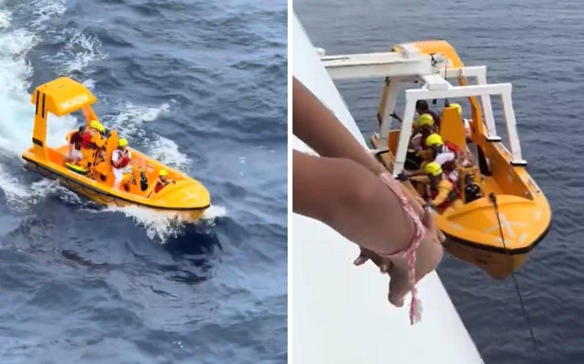 Bambina cade da nave, padre si tuffa: salvati entrambi - Video -