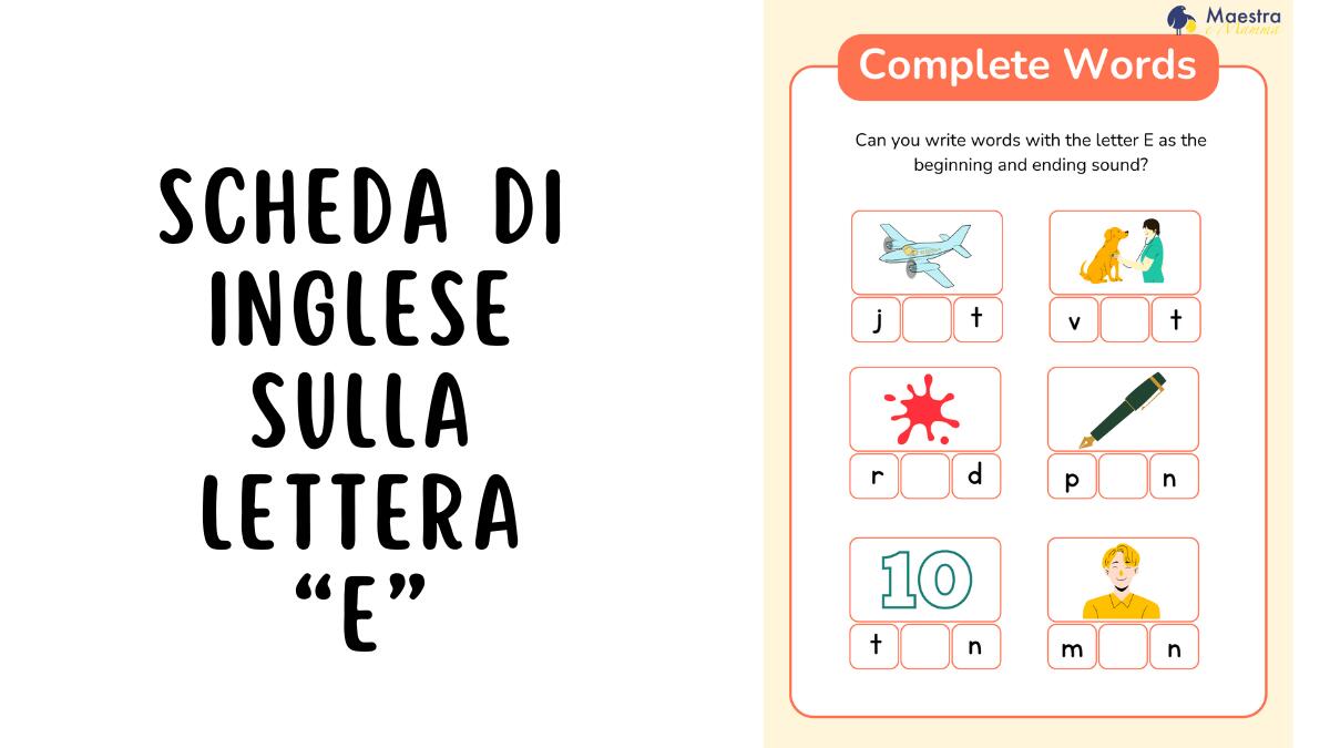 Scheda di inglese complete Words – Completa con la vocale mancante - 