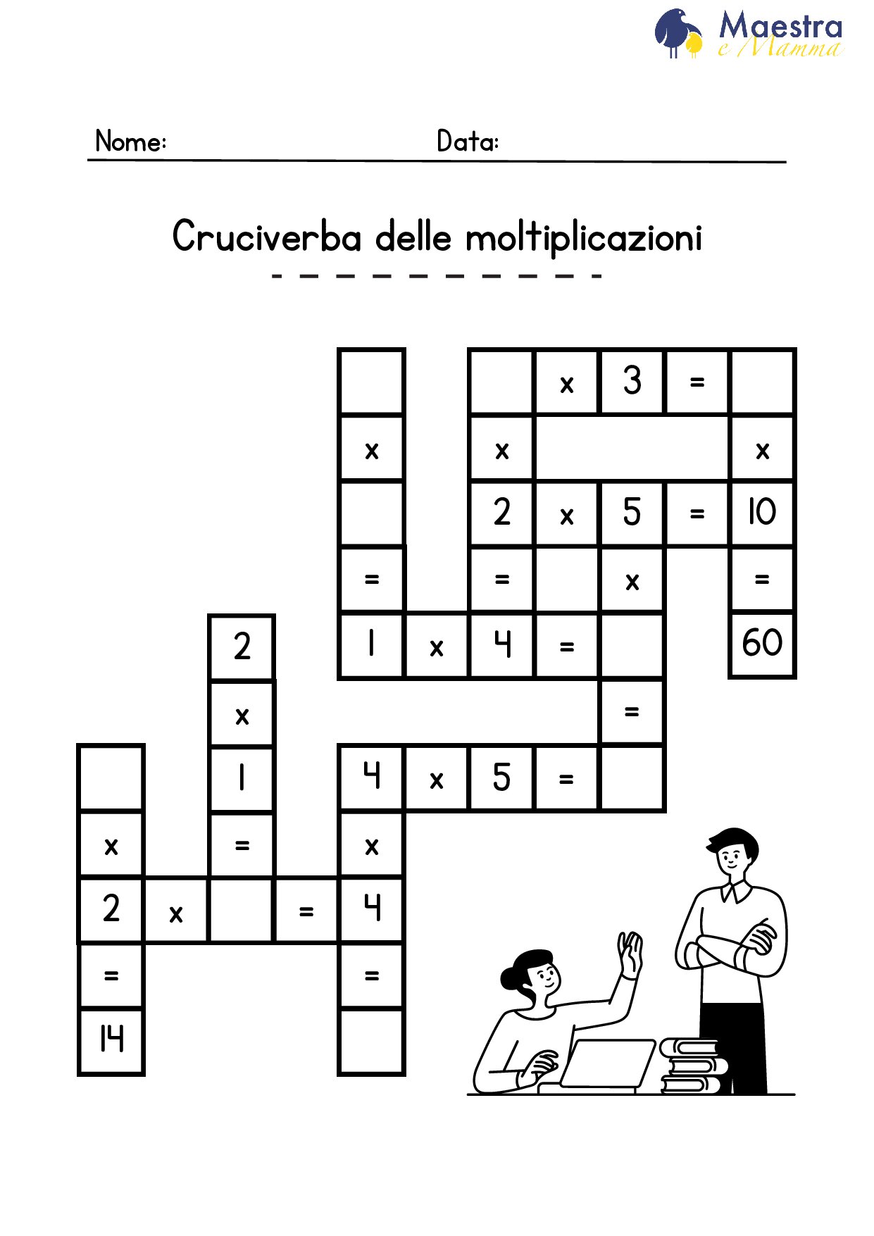 cruciverba delle moltiplicazioni [96 KB]