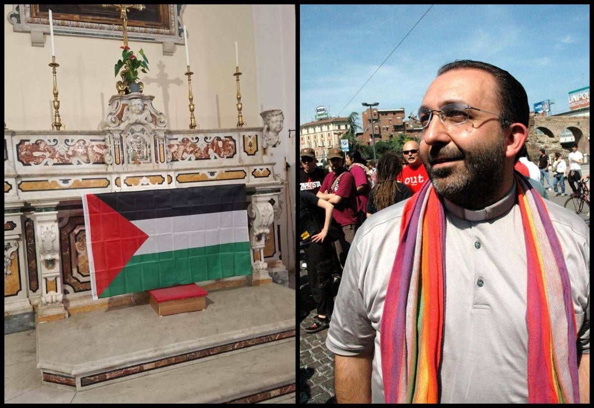 Prete 'no global' espone bandiera palestinese sull'altare: "Vangelo ci dice di schierarci" - 