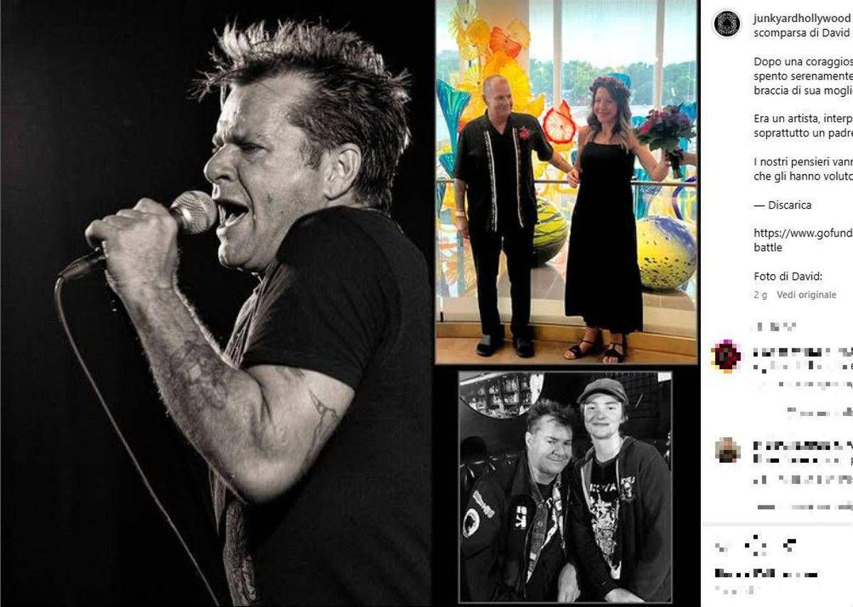 David Roach, morto a 59 anni frontman dei Junkyard: si era sposato da due settimane -