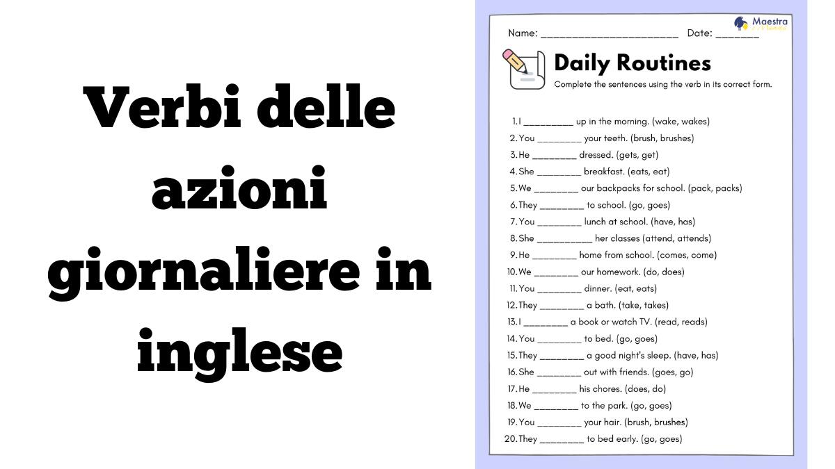 Daily Routines – Verbi nella forma corretta in inglese - 