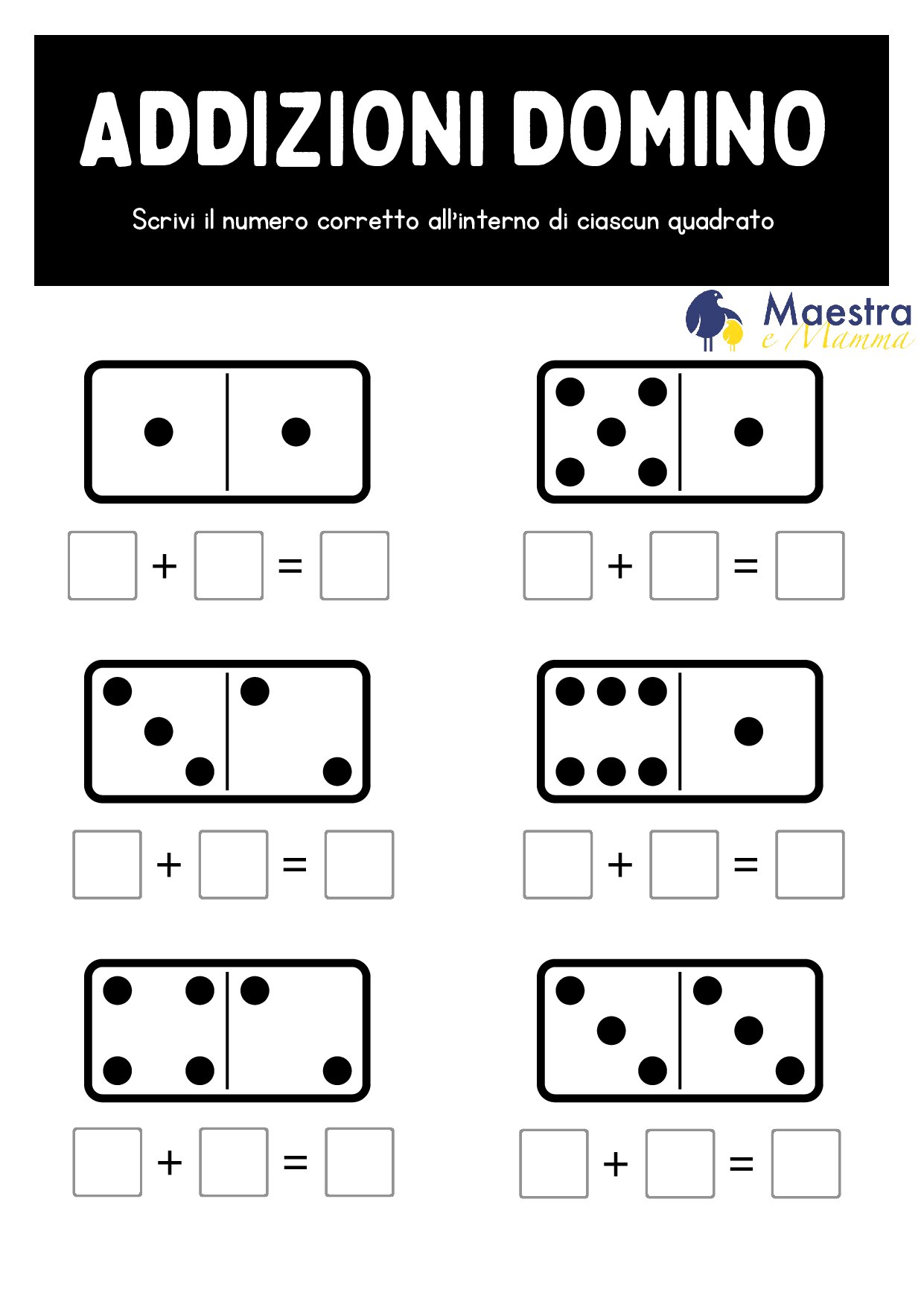 Scheda di matematica addizioni [87 KB]