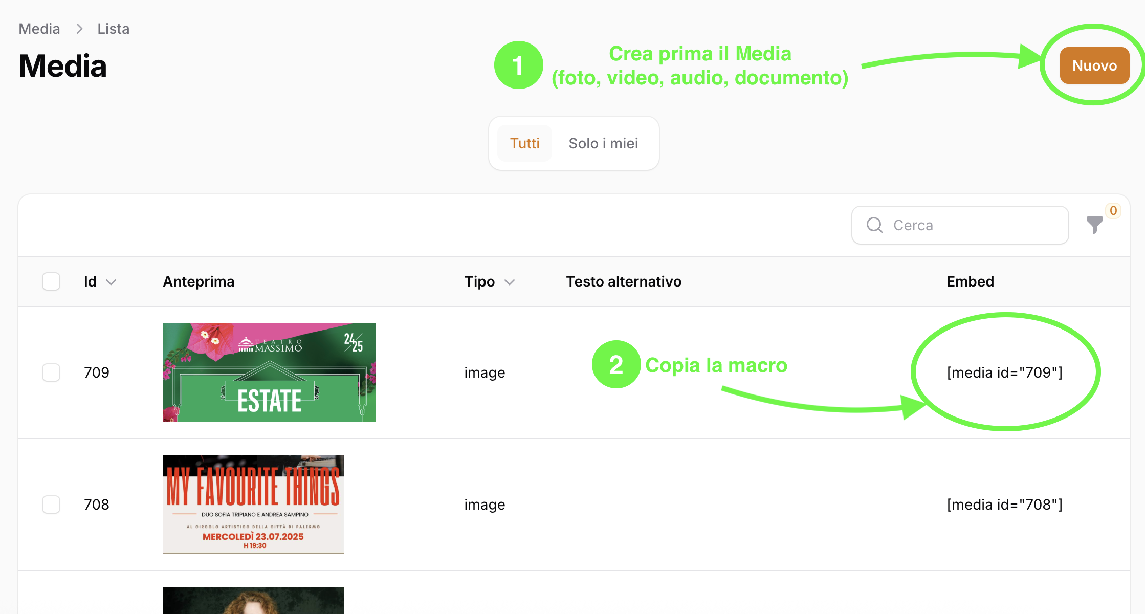 Carica il media