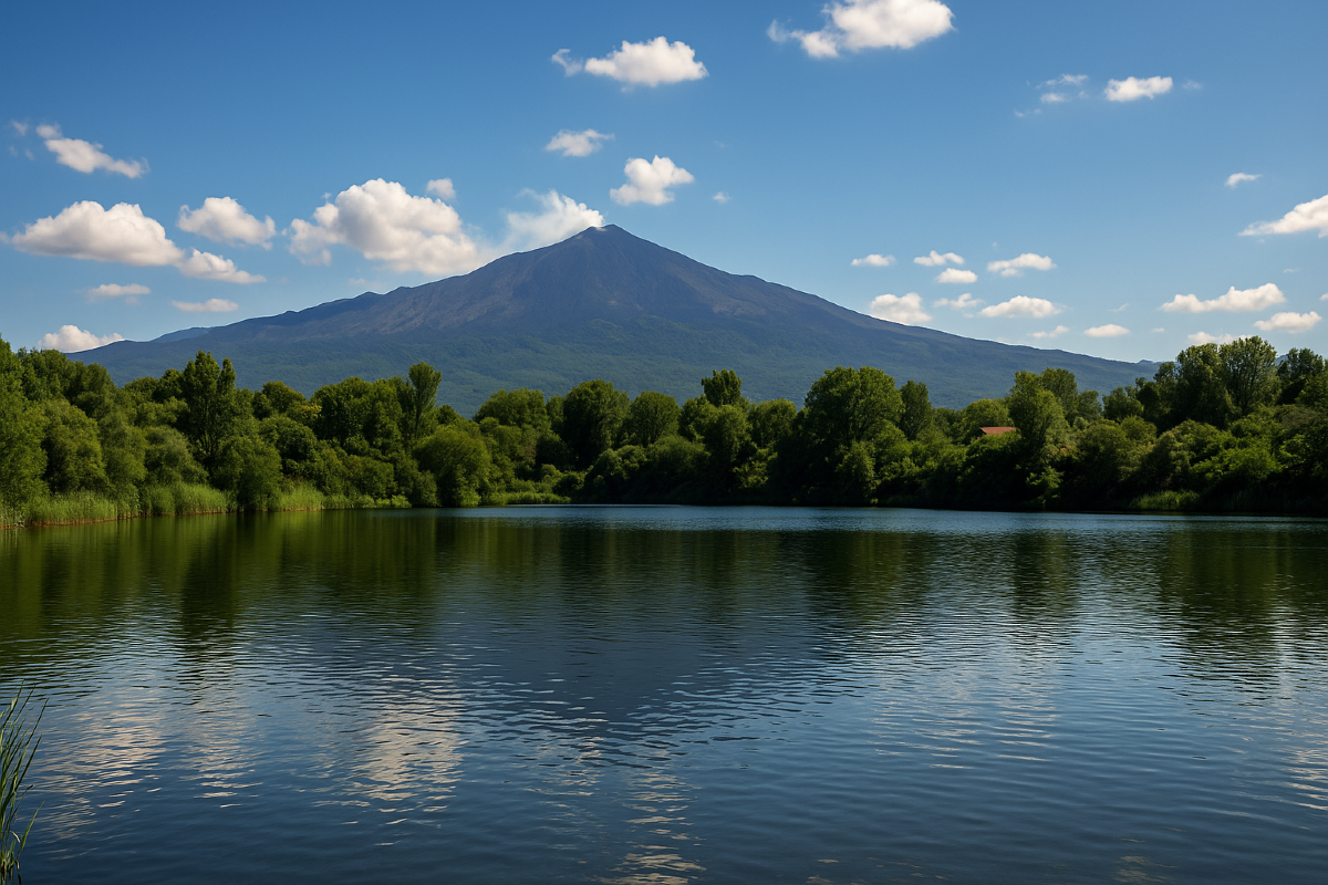 Il lago catanese che nessuno conosce e che scomparve inghiottito dal fuoco dell'Etna - Immagine di fantasia