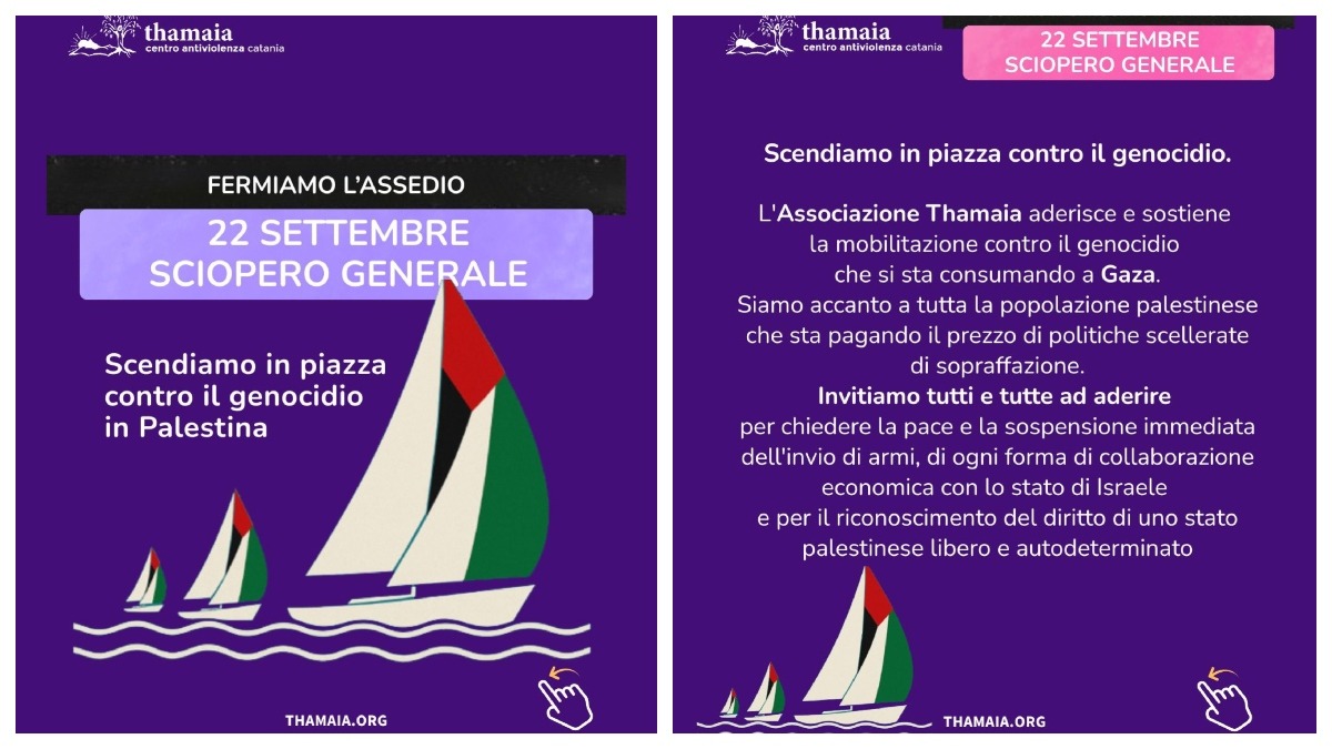 Sciopero generale: Thamaia scende in piazza contro il genocidio in Palestina - Credit foto Centro Antiviolenza Thamaia