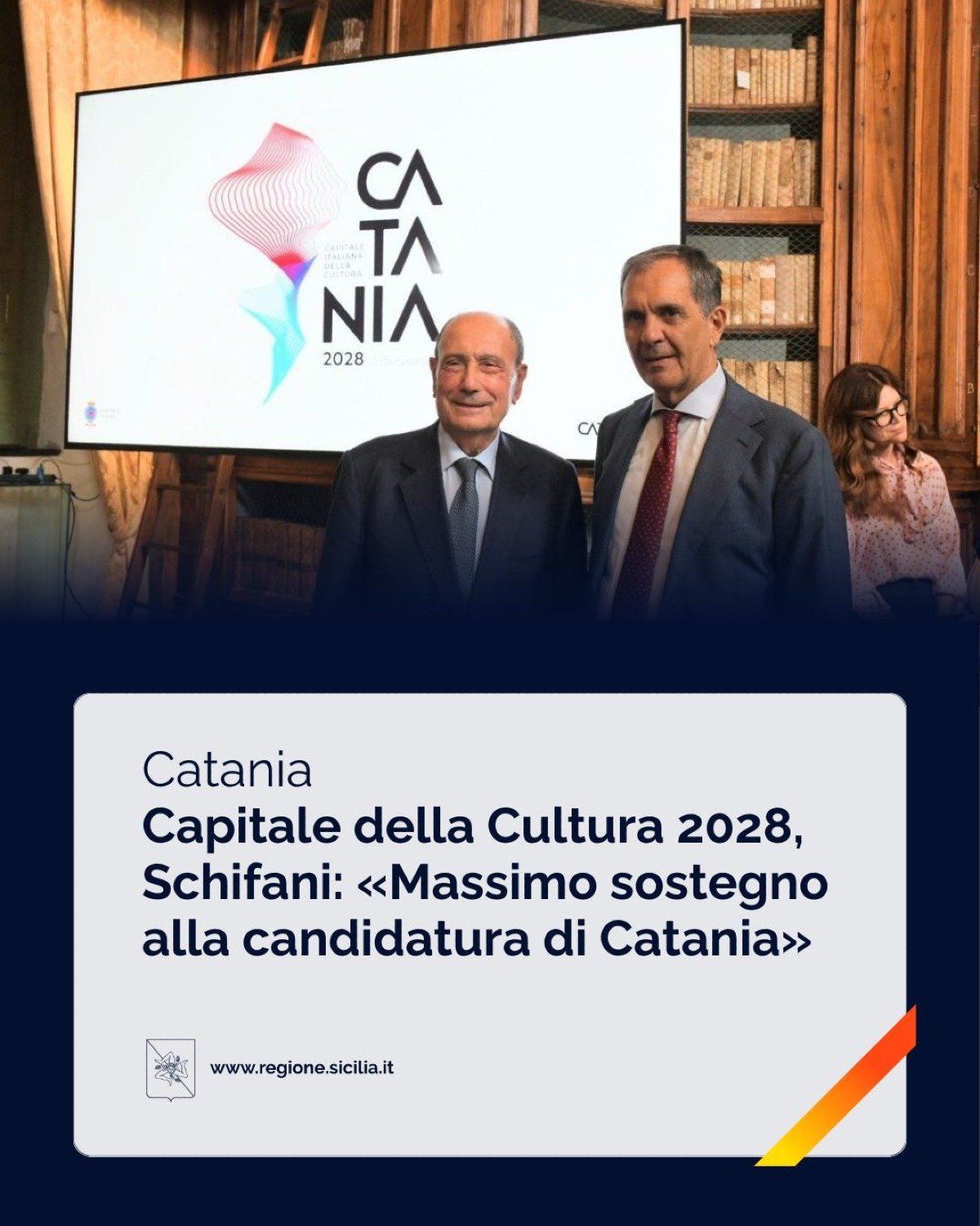 Schifani a Catania: Regione Siciliana orgogliosa per la candidatura a Capitale della Cultura 2028 - Credit foto Regione Siciliana