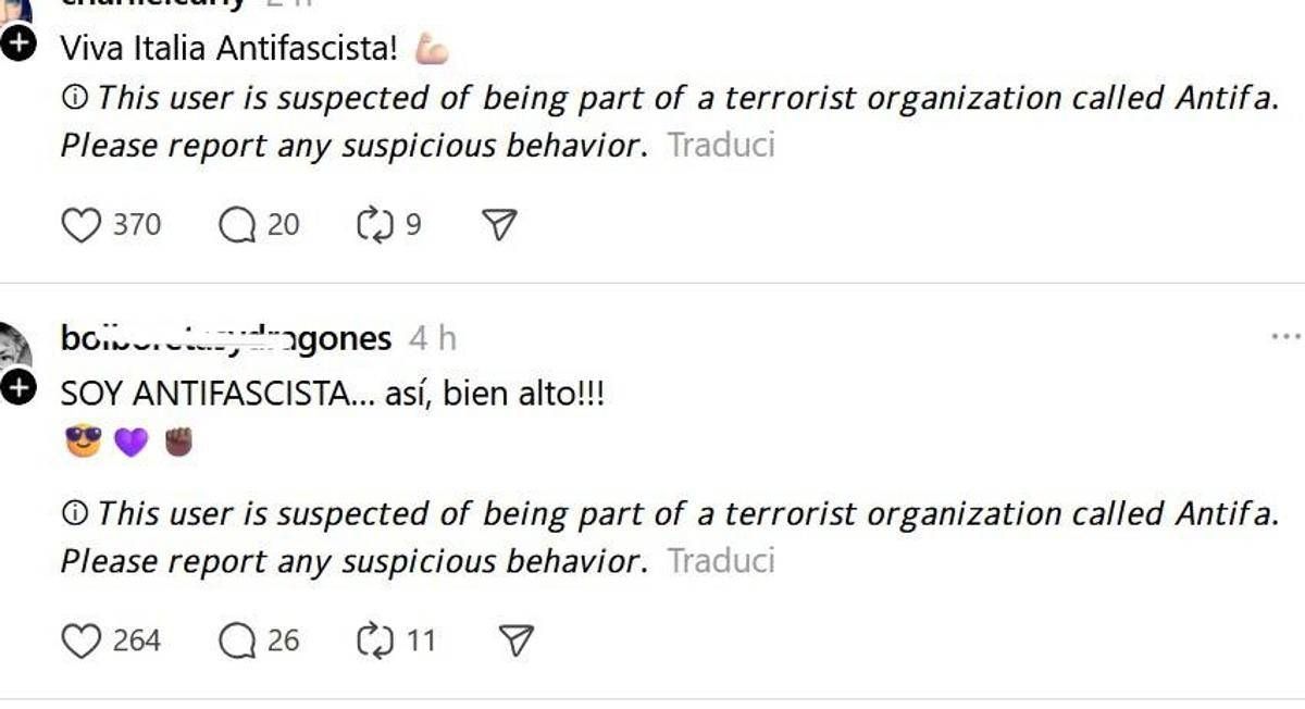 "Questo utente potrebbe essere un terrorista Antifa", l'avviso su Threads che agita i social - 