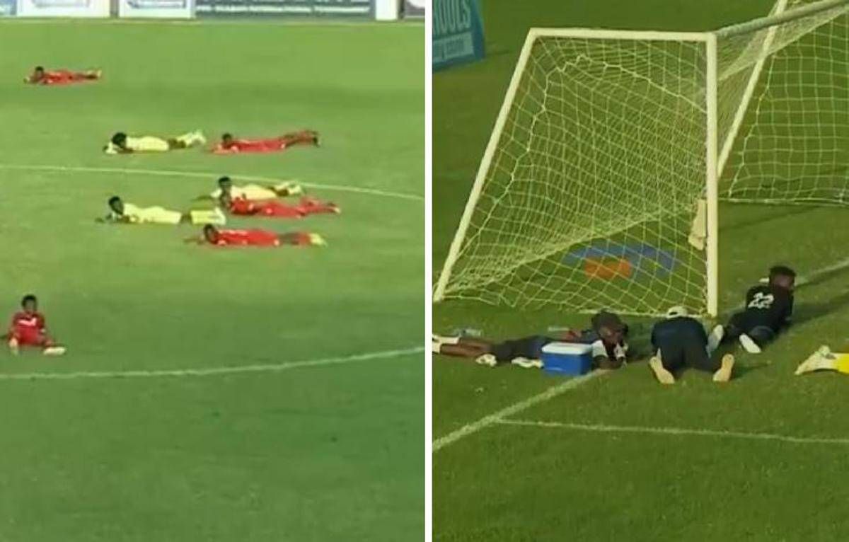 Invasione di api in campo, calciatori si fingono morti - 