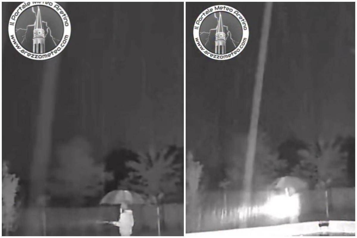 Esce in giardino per cercare il gatto, un fulmine cade a pochi metri -