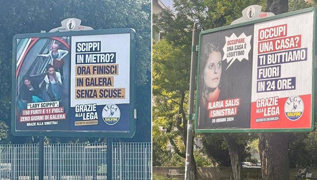 Lega rilancia i nuovi manifesti per il dl sicurezza: dopo l'Ia, ecco Salis e le 'scippatrici vere' - 