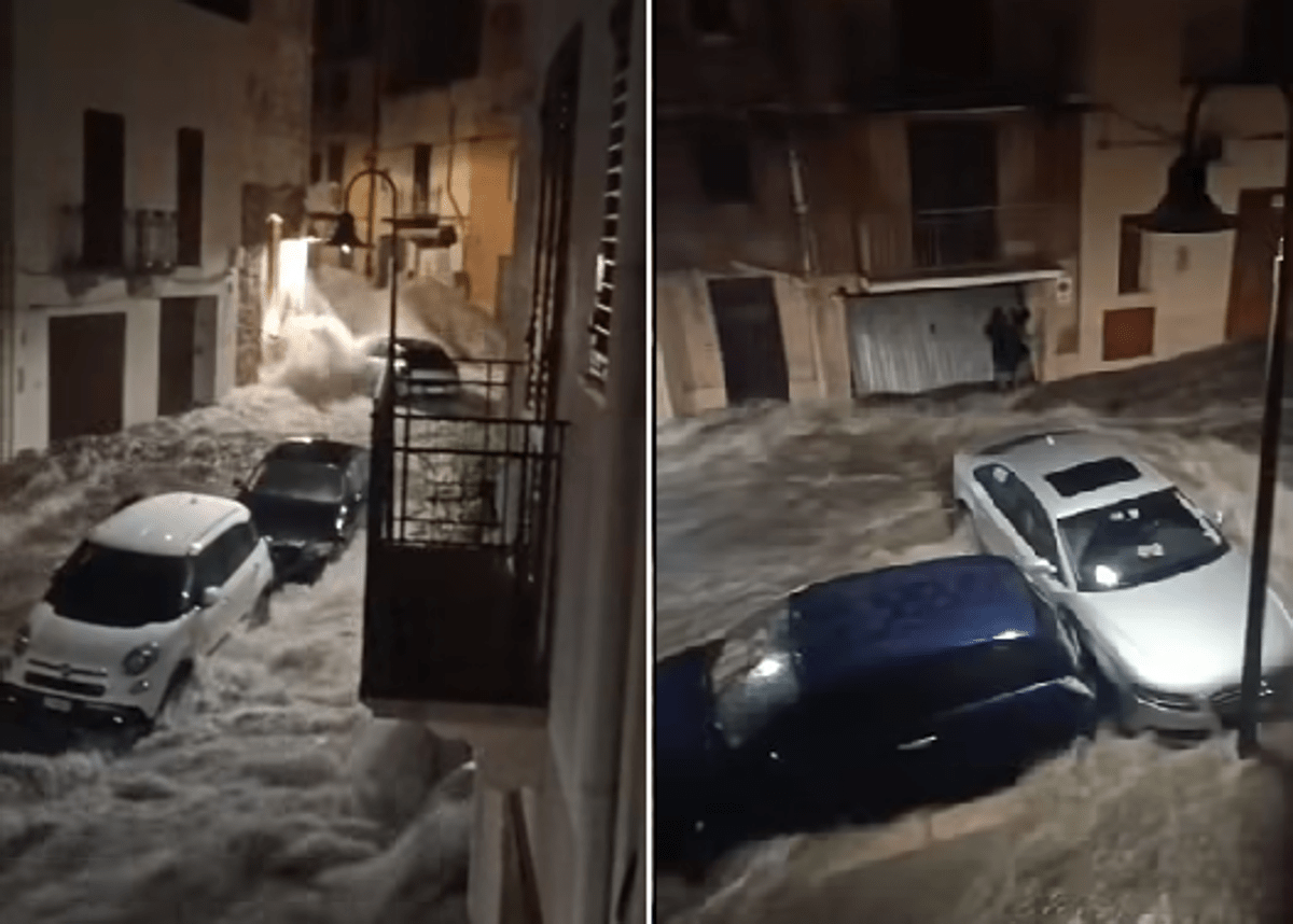 Maltempo, notte di paura ad Alcamo: strade come fiumi in piena - 