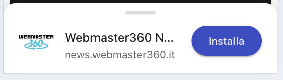 Finestra di installazione da Android