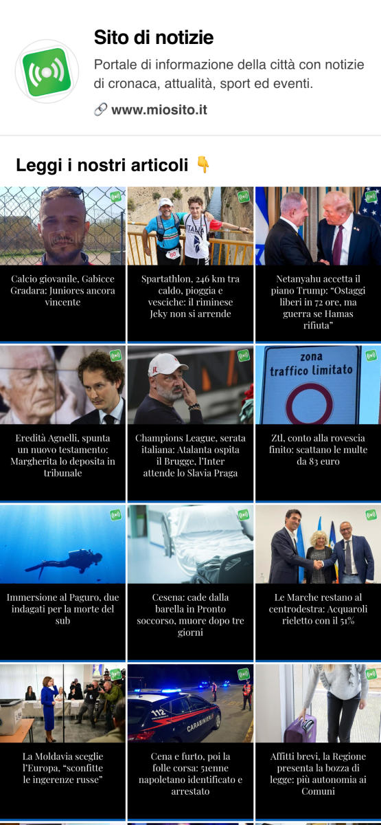 Esempio di pagina /social